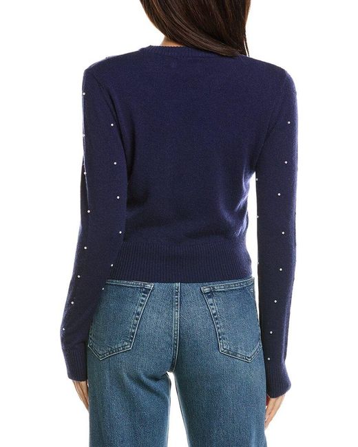 Brodie Cashmere Blue Little Pearl Crewneck Wool & Cashmere-Blend Sweater