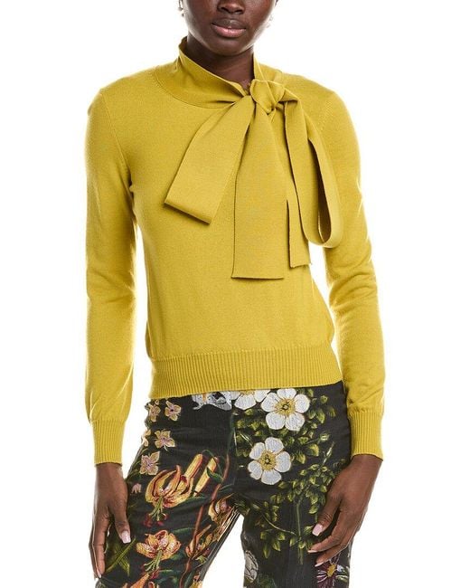 Oscar de la Renta Yellow Wool Sweater