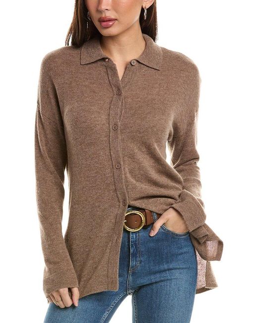 Hannah Rose Brown Wool & Cashmere-blend Shirt