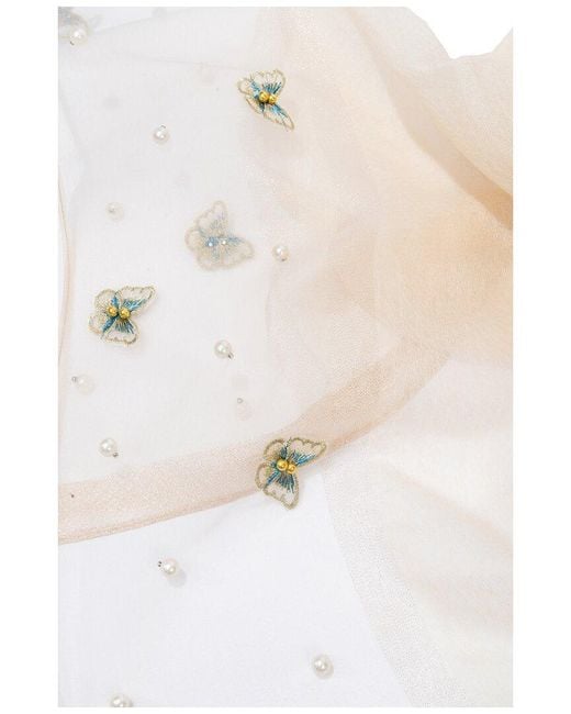 Saachi Natural Butterfly Detail Scarf