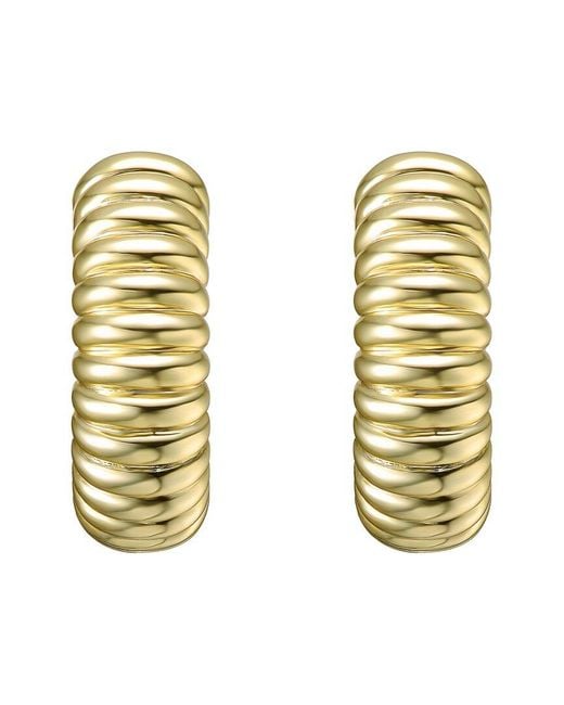 Genevive Jewelry Metallic Rachel Glauber Plated Hoop Earrings
