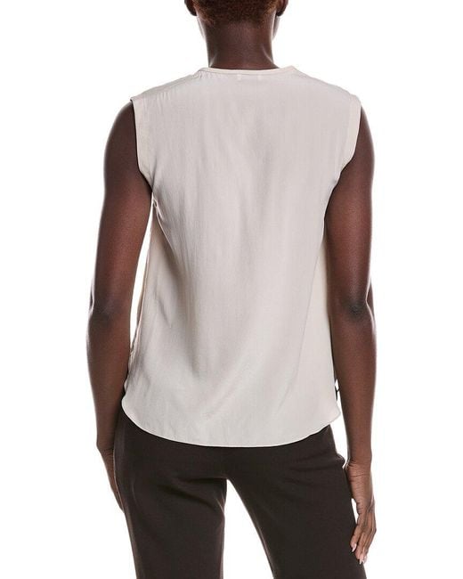 Brunello Cucinelli White Silk Blouse