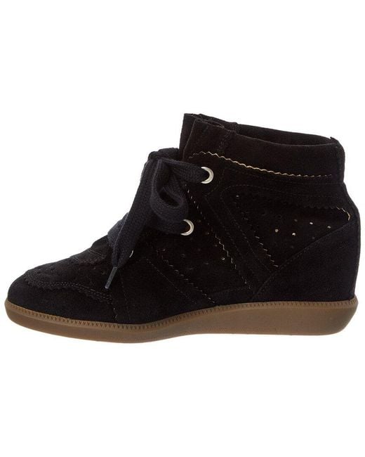 Isabel Marant Black Bobby Suede Wedge Sneaker