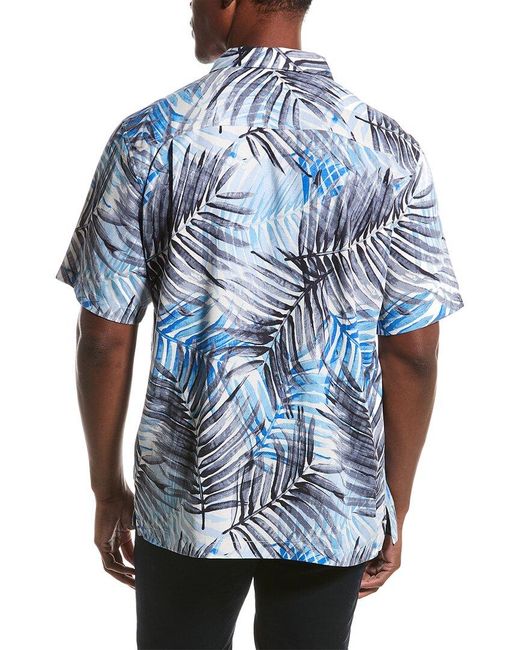 Tommy Bahama Blue Misty Palms Silk Shirt for men