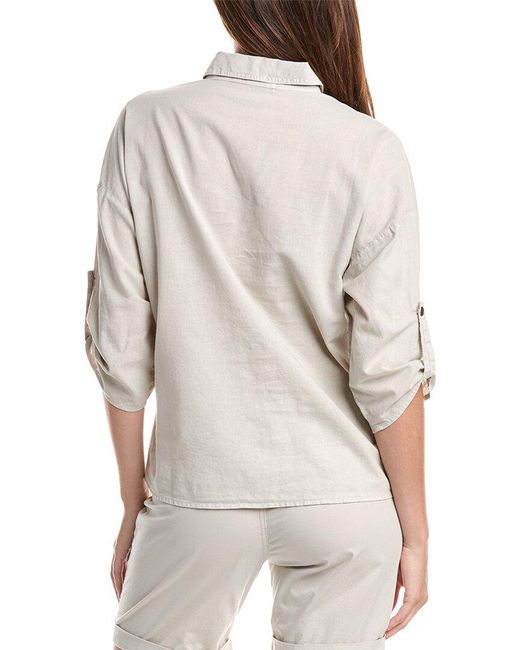 XCVI White Carrie Linen-Blend Shirt