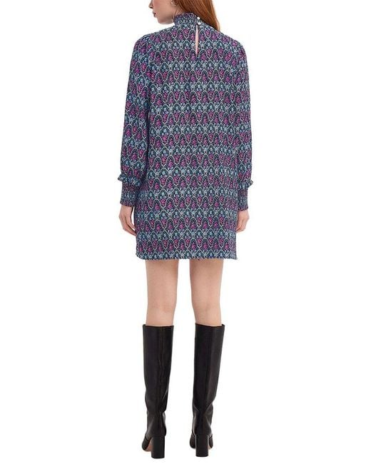 Draper James Blue Long-Sleeve Shift Dress