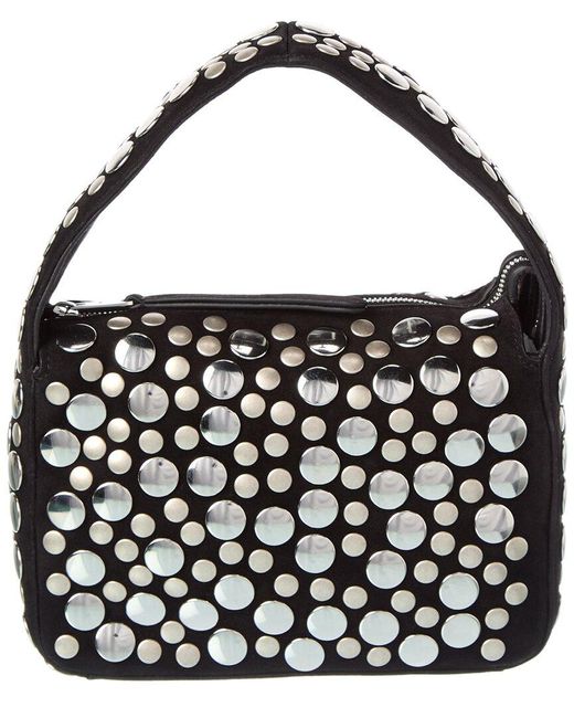 Khaite Black Elena Small Suede Shoulder Bag