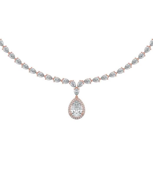 Sabrina Designs Lab Grown Diamonds Metallic 14K Rose 12.39 Ct. Tw. Lab-Grown Diamond Tennis Necklace