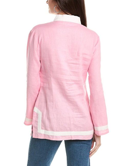 Castaway Pink Linen Tunic Top