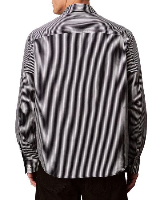 Calvin Klein Gray Satin Relaxed Shirt for men