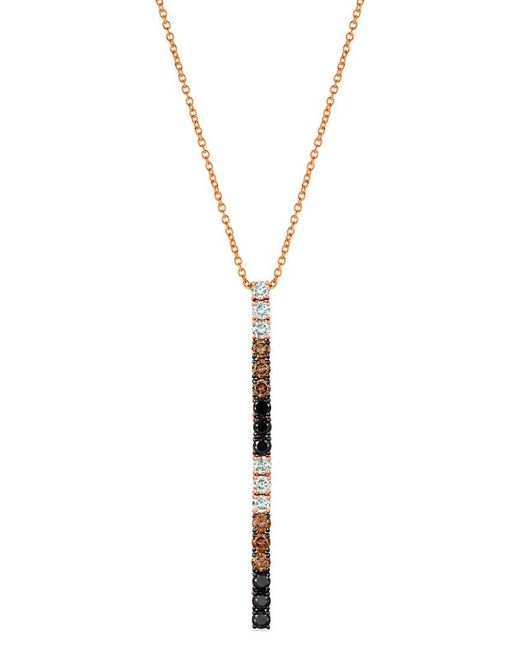 Le Vian Metallic Le Vian Chocolate Layer Cake 14K Rose 1.00 Ct. Tw. Diamond Pendant Necklace