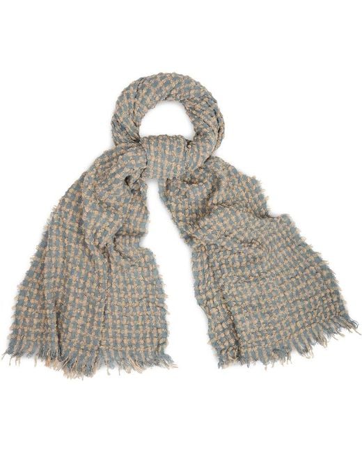 Saachi Gray Crinkle Plaid Scarf