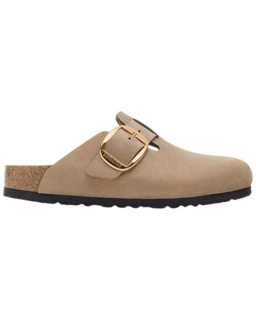 Birkenstock White Boston Big Buckle Leather Sandal