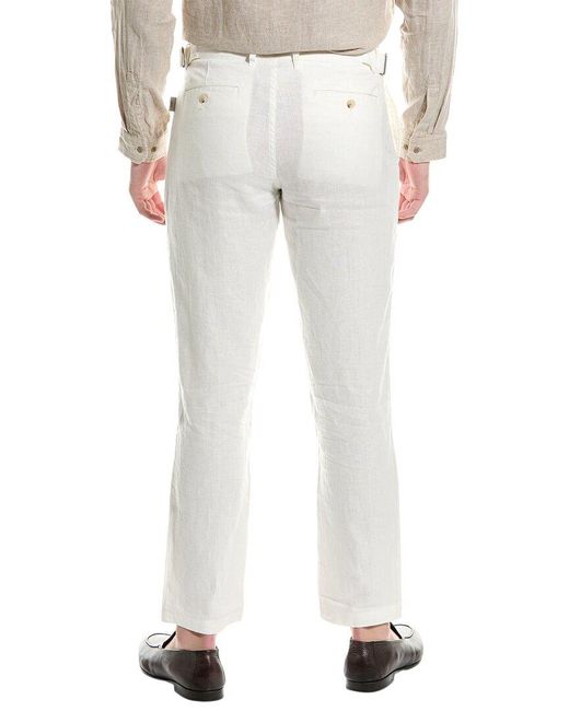 Onia White Linen-blend Trouser for men