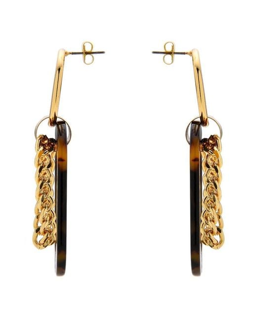 Eye Candy LA Metallic Lea Square Chain Drop Earrings