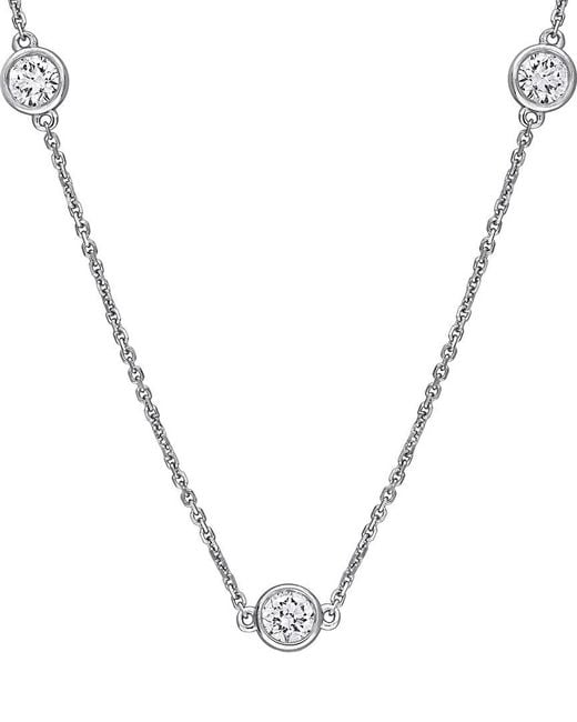 Created Forever Metallic 14K 1.80 Ct. Tw. Lab-Grown Diamond Station Necklace