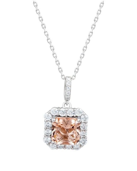Suzy Levian CZ Jewelry White Suzy Levian Silver Cz Halo Pendant