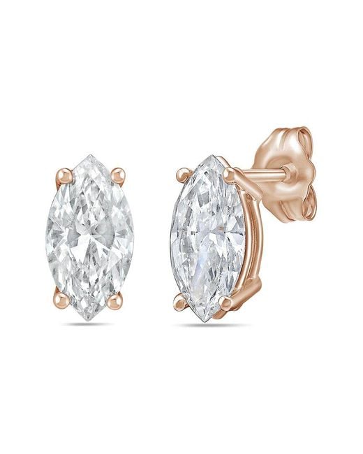 Diana M White Diana M. 14K Rose 10.00 Ct. Tw. Lab-Grown Diamond Stud Earrings