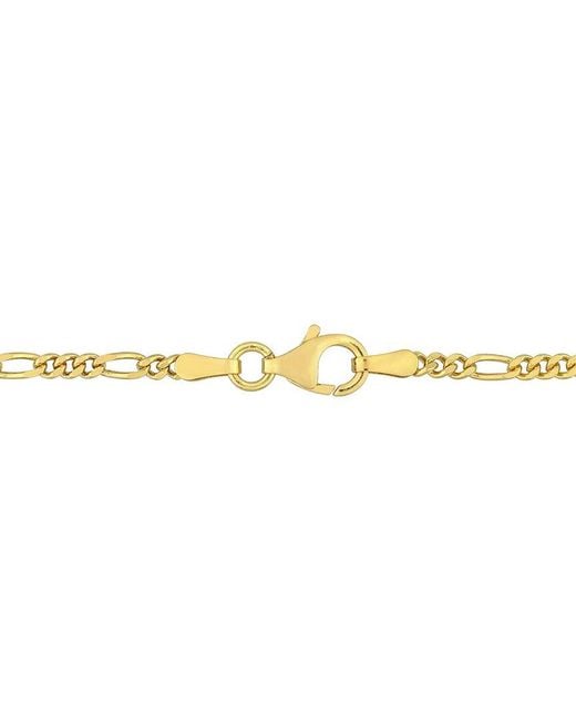 Italian Silver Metallic 18K Over Figaro Chain Bracelet