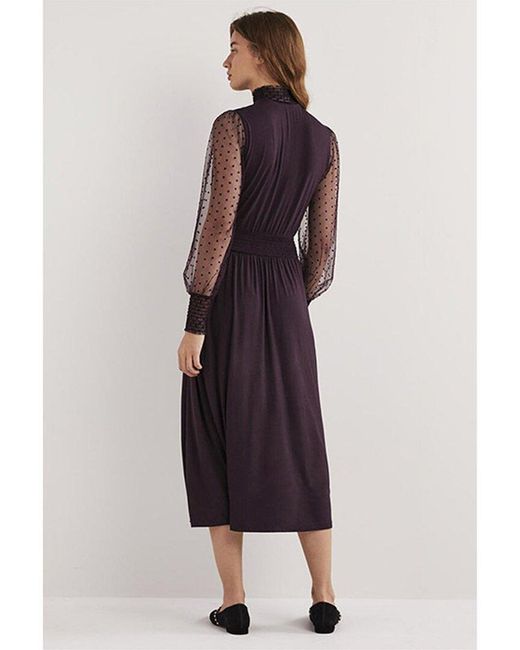 Boden Purple Tulle Sleeve Midi Party Dress