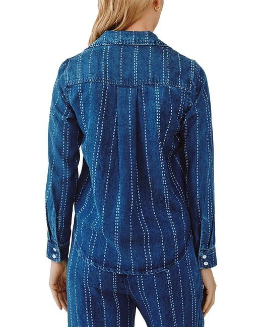 Bella Dahl Blue Cropped Shirt