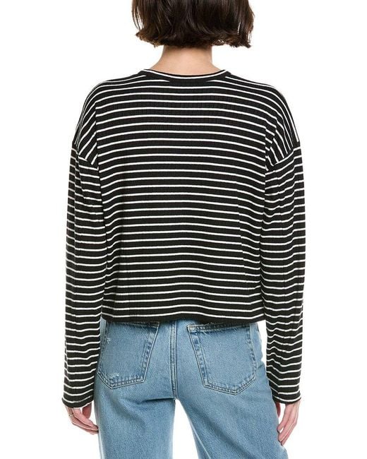 Rag & Bone Gray The Knit Stripe Crewneck Pullover