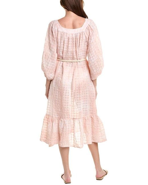 Lisa Marie Fernandez Pink Laure Linen-Blend Maxi Dress