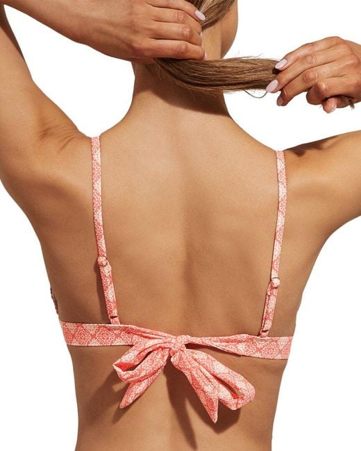 Reiss Pink Kallie Fern Print Fixed Triangle Top