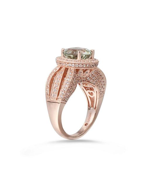 Suzy Levian Pink Rosed Silver 4.53 Ct. Tw. Gemstone Statement Ring