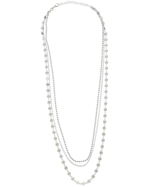 Italian Gold Over Silver White 18K Plated Multi Strand Necklace