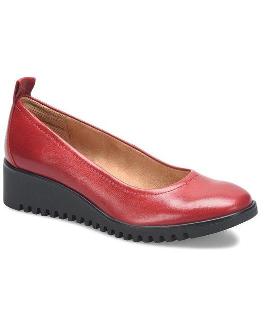 Comfortiva Red Dillon Leather Flat