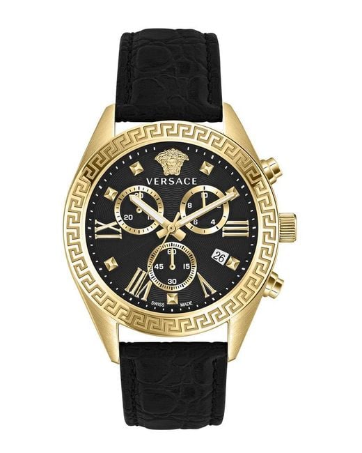 Versace Black Greca Chrono Watch