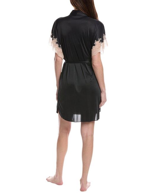 Natori Black Enchant Lace Applique Wrap
