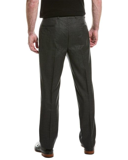 Armani Black Melange Textured Wool Trouser for men