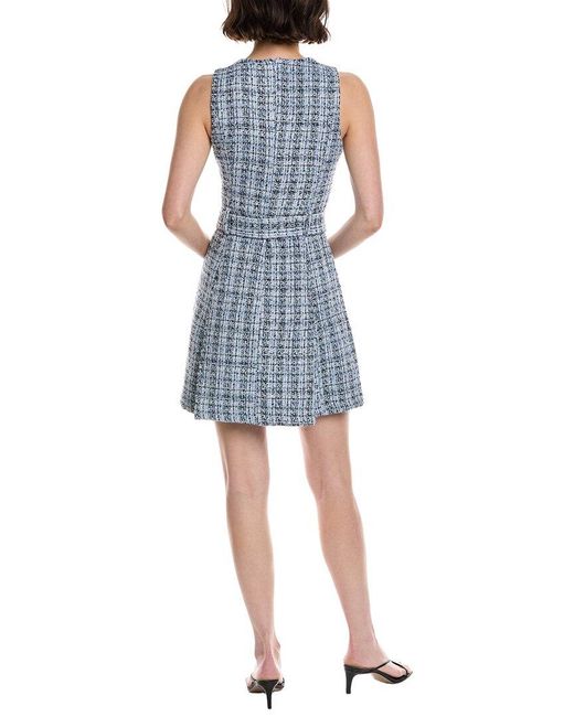 Cece Blue Pleated Mini Dress