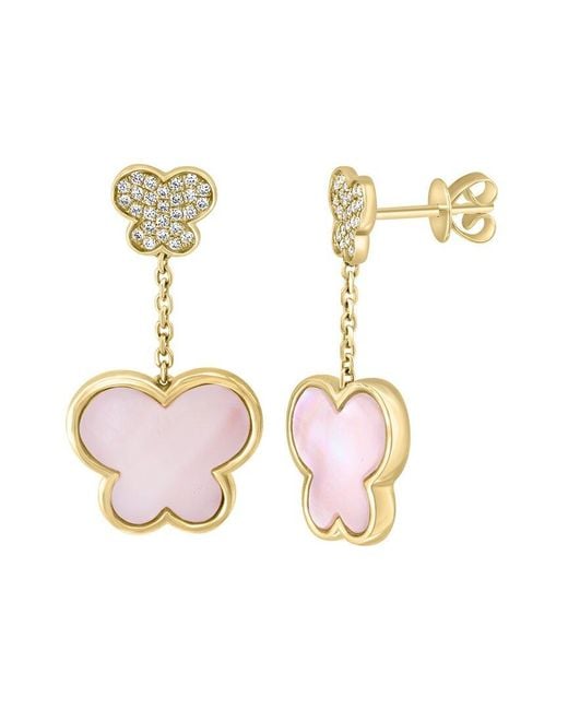 Effy Fine Jewelry Multicolor 14K 0.20 Ct. Tw. Diamond & Pearl Earrings