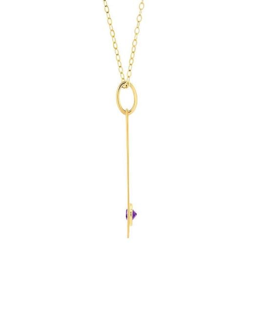 MaxColor White 14K 0.08 Ct. Tw. Amethyst Pendant Necklace