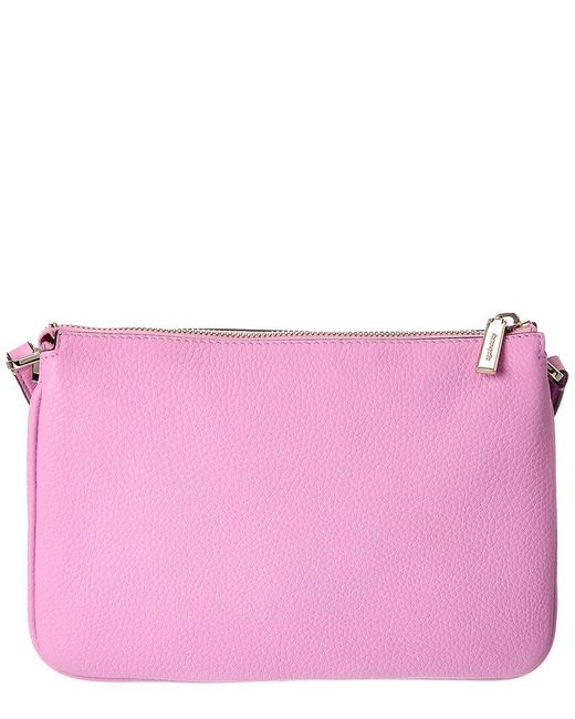 Kate Spade Pink Leila Triple Gusset Leather Crossbody