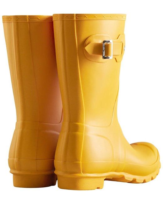 Hunter Yellow Original Short Wellington Boots