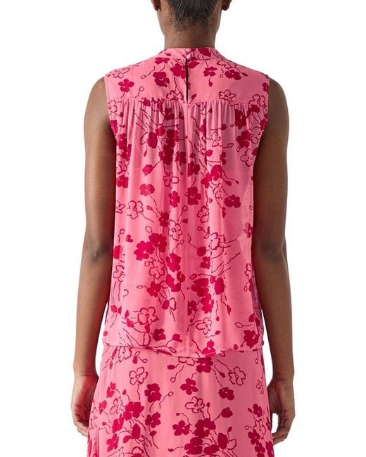 L.K.Bennett Pink Rhoda Woven Top