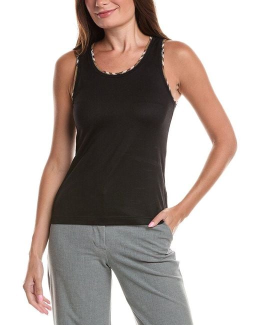 Burberry Black Elyssa Check Tank Top