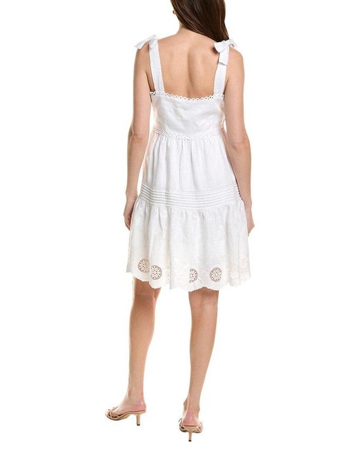 tyler boe White Ivy Eyelet Linen Mini Dress