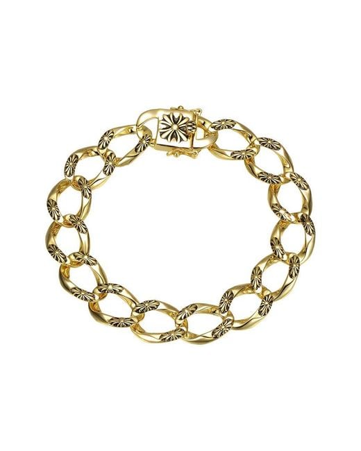 Genevive Jewelry Metallic Rachel Glauber 14K Plated Link Chain Bracelet for men
