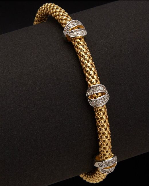 Meshmerise Black 18K Over 0.18 Ct. Tw. Diamond Bangle Bracelet