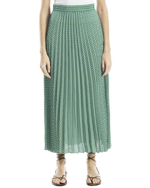 Max Studio Green Pleated Maxi Skirt