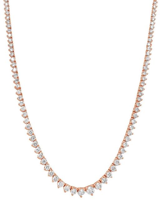 Lab Grown Diamonds Metallic 14k Rose Gold 5.00 Ct. Tw. Lab Grown Diamond Necklace