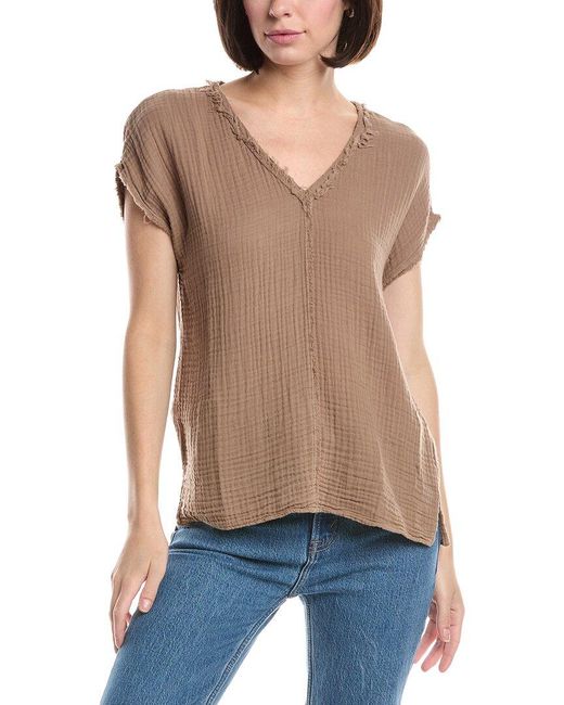 Michael Stars Blue Draya V-Neck T-Shirt