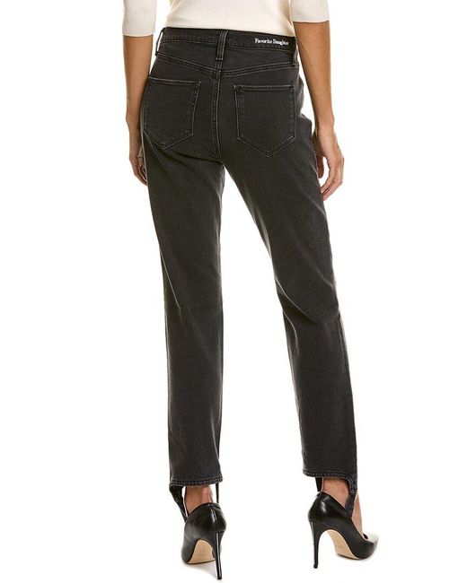 FAVORITE DAUGHTER Black The Evelyn High-Rise Storm Slim Straight Jean