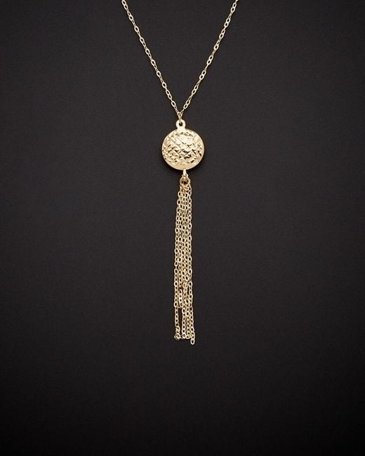 Italian Gold Black 14k Tassel Necklace