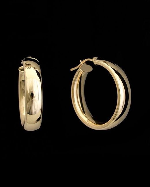 Italian Gold Black 14k Polished Hoops